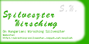 szilveszter wirsching business card